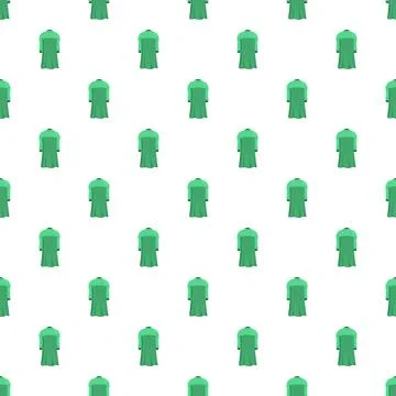 Green bathrobes repeating pattern on white background Illustrazione stock