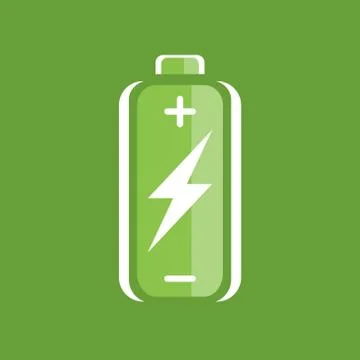 Green battery charge icon Stock Illustration