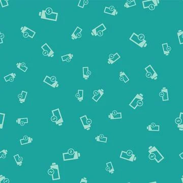 Green Battery charge level indicator icon isolated seamless pattern on green  Stock Illustration