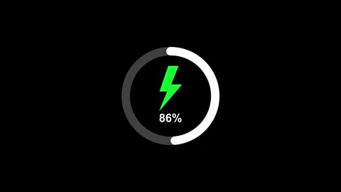 Green battery charging power icon animation isolated on black background Stock Footage 321197822