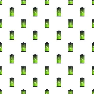 Green battery charging symbol repeating pattern seamless background 스톡 일러스트