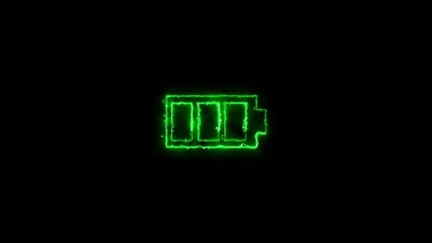 Green Battery Fully Charged Stock Footage