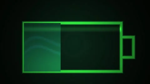 Green battery icon with levels. Stock Footage 340031204