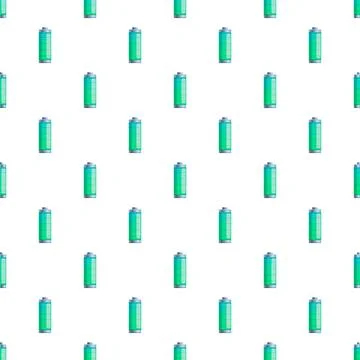 Green battery seamless pattern representing charge and power 스톡 일러스트
