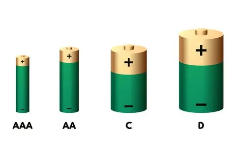 Green battery set vector illustration. Stock Illustration