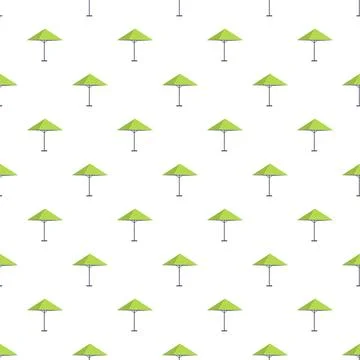 Green beach umbrella seamless pattern for summer vacation Stock Illustration