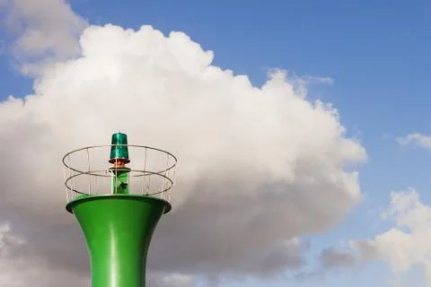 Green beacon light. Stock Photos