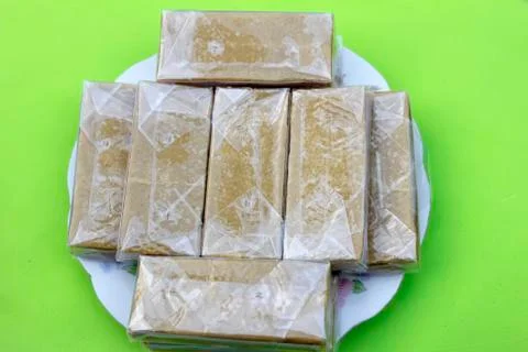 Green bean cake Stock Photos