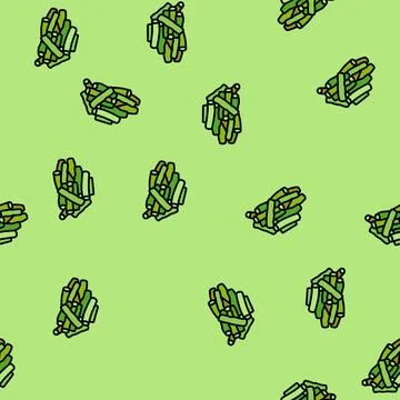 Green bean cooking vector seamless pattern Illustrazione stock