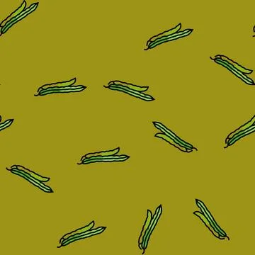 Green bean food vector seamless pattern Illustrazione stock