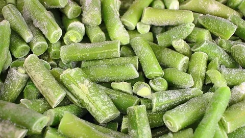 Green bean haricot on rotating plate seamless looping hd background cover video Stock Footage 107615092