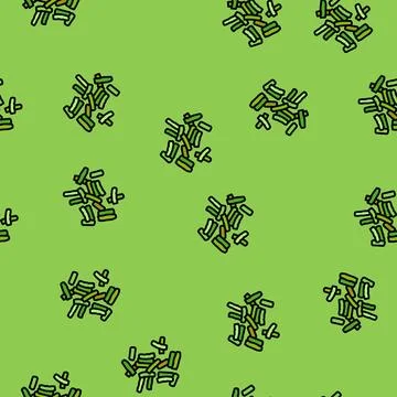 Green bean ingredient vector seamless pattern Illustrazione stock