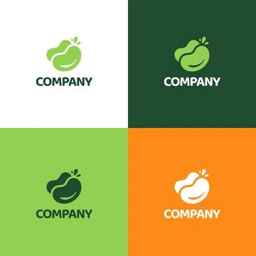 Green Bean Leaf Logo Icon Stock Illustration