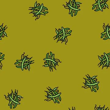 Green bean natural vector seamless pattern 스톡 일러스트