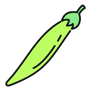 Green bean pod fresh vegetable illustration drawing food Stock Illustration