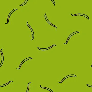 Green bean pod vector seamless pattern Stock Illustration
