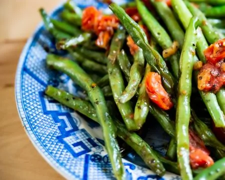 Green Bean Sautée Stock Photos