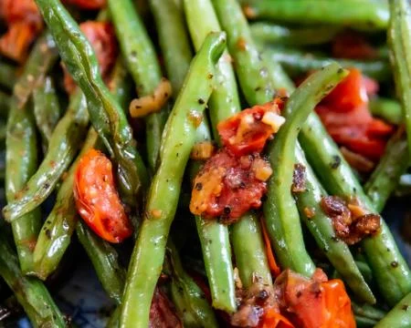 Green Bean Sautée Stock Photos