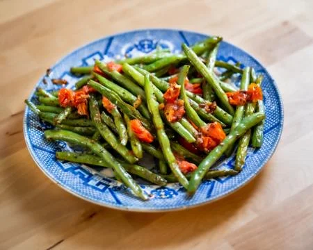 Green Bean Sautée Stock Photos