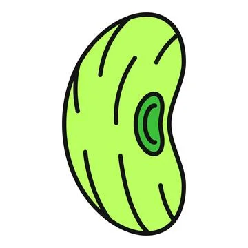 Green bean vegetable icon cartoon drawing element Stock Illustration