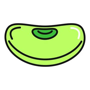 Green bean vegetable seed simple flat icon Stock Illustration