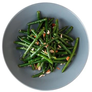 Green beans with almonds Stock Photos