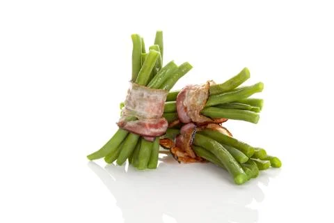 Green beans with bacon Stock Photos