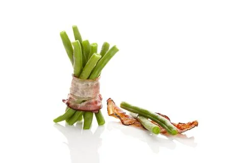 Green beans with bacon Stock Photos