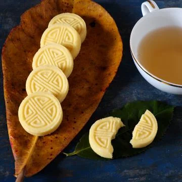 Green beans cake Stock Photos