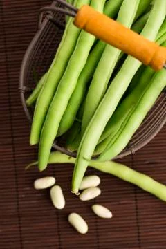 Green beans close up Stock Photos