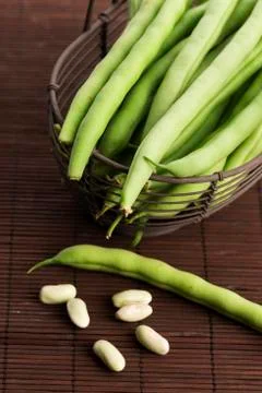 Green beans close up Stock Photos