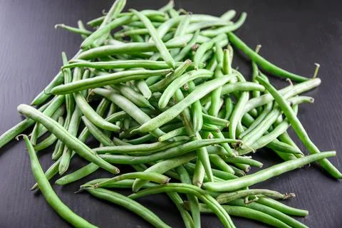 Green beans closeup view Stock Photos