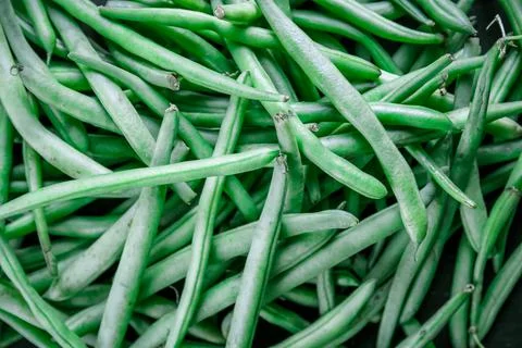 Green beans closeup view Stock Photos