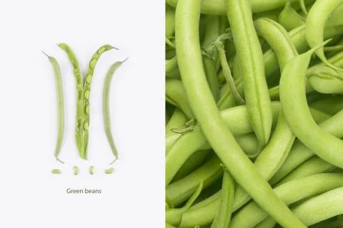 Green beans layout Stock Photos