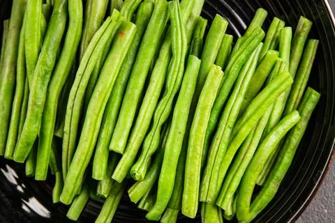 Green beans raw fresh vegetable string bean healthy food ingredient appetiz.. Stock Photos
