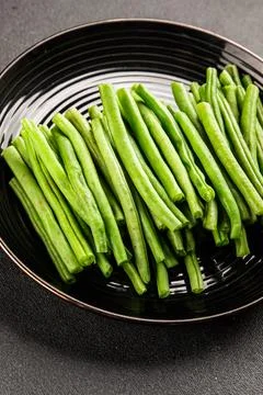 Green beans raw fresh vegetable string bean healthy food ingredient appetiz.. Stock Photos