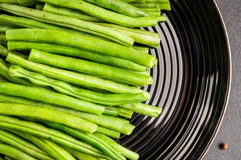 Green beans raw fresh vegetable string bean healthy food ingredient appetiz.. Stock Photos