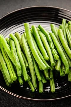 Green beans raw fresh vegetable string bean healthy food ingredient appetiz.. Stock Photos