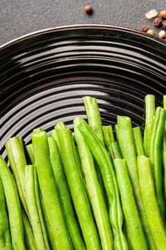 Green beans raw fresh vegetable string bean healthy food ingredient appetiz.. Stock Photos