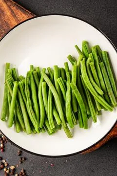 Green beans raw fresh vegetable string bean healthy food ingredient appetiz.. Stock Photos
