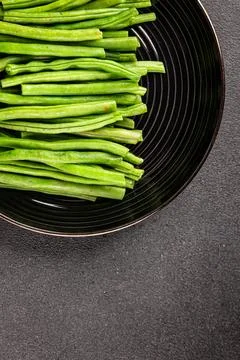 Green beans raw fresh vegetable string bean healthy food ingredient appetiz.. Stock Photos
