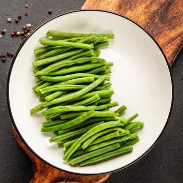 Green beans raw fresh vegetable string bean healthy food ingredient appetiz.. Stock Photos