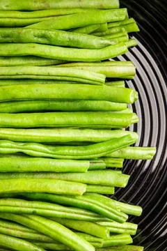 Green beans raw fresh vegetable string bean healthy food ingredient appetiz.. Stock Photos