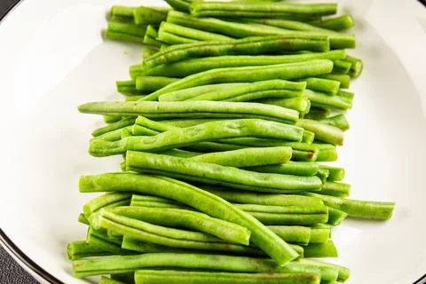 Green beans raw fresh vegetable string bean healthy food ingredient appetiz.. Stock Photos