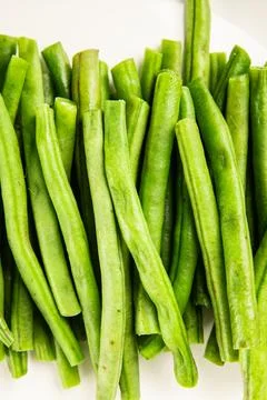 Green beans raw fresh vegetable string bean healthy food ingredient appetiz.. Stock Photos