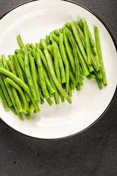 Green beans raw fresh vegetable string bean healthy food ingredient appetiz.. Stock Photos