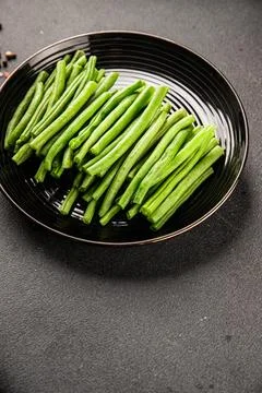 Green beans raw fresh vegetable string bean healthy food ingredient appetiz.. Stock Photos