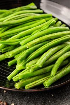 Green beans raw fresh vegetable string bean healthy food ingredient appetiz.. Stock Photos
