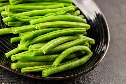 Green beans raw fresh vegetable string bean healthy food ingredient appetiz.. Stock Photos