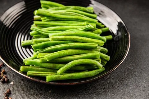 Green beans raw fresh vegetable string bean healthy food ingredient appetiz.. Stock Photos
